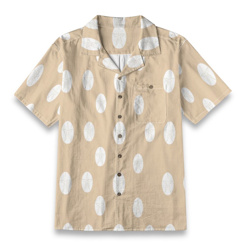 Coastal Sand Dollar Beach Pattern Hawaiian Shirt
